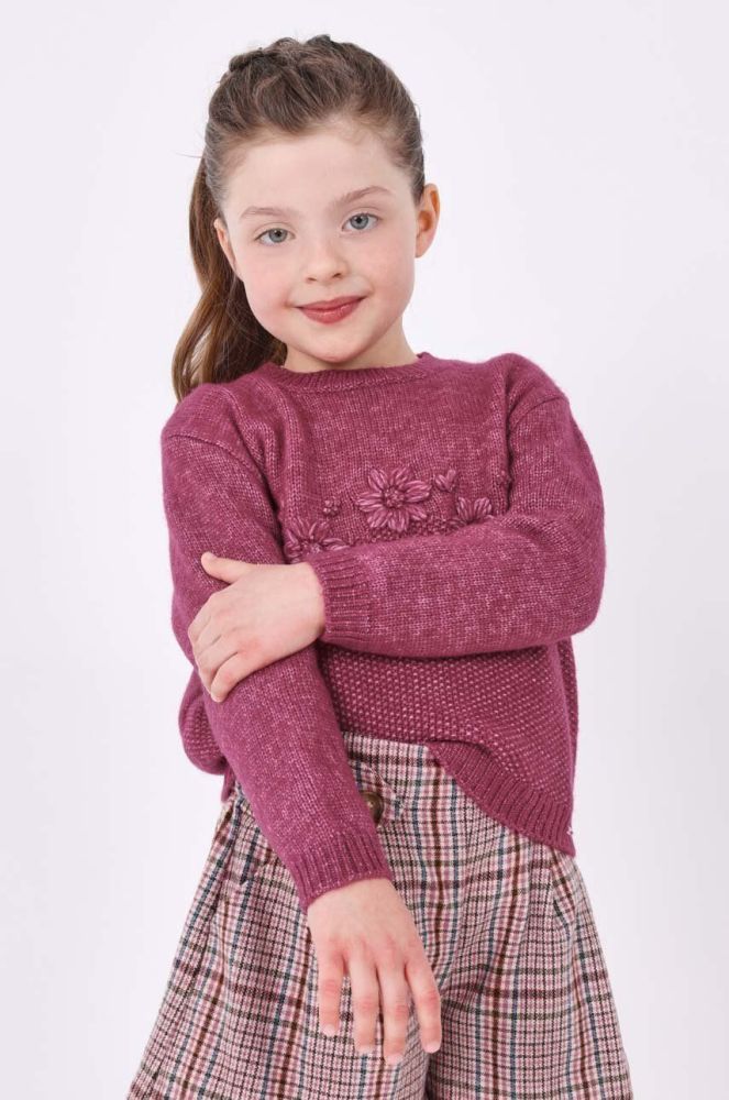 Дитячий светр Mayoral колір фіолетовий легкий (3432183)
