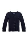 Дитячий бавовняний кардиган Polo Ralph Lauren колір чорний легкий
