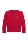 Дитячий бавовняний кардиган Polo Ralph Lauren колір червоний