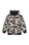 Дитяча бавовняна кофта Dkny x DC Comics колір чорний з капюшоном візерунок (3639839)