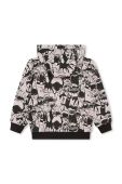 Дитяча бавовняна кофта Dkny x DC Comics колір чорний з капюшоном візерунок (3639839)
