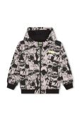 Дитяча бавовняна кофта Dkny x DC Comics колір чорний з капюшоном візерунок (3640533)