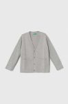 Дитячий бавовняний кардиган United Colors of Benetton колір сірий легкий (3463860)
