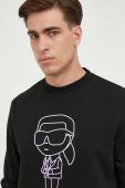 Кофта Karl Lagerfeld чоловіча колір чорний з принтом (3422190)