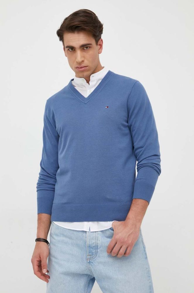 Светр Tommy Hilfiger чоловічий легкий колір блакитний (3325468)