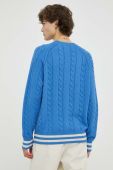 Бавовняний светр Les Deux колір блакитний