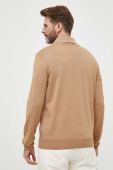 Вовняний светр BOSS чоловічий колір бежевий легкий (3274520)