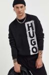 Светр з домішкою вовни HUGO чоловічий колір чорний легкий