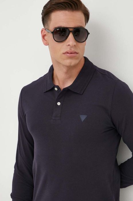 Лонгслів Guess чоловічий колір синій однотонний (3598763)