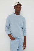 Бавовняний светр Marc O'Polo легкий колір блакитний