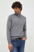 Светр з домішкою вовни United Colors of Benetton чоловічий колір сірий легкий гольф