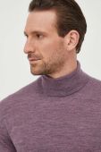 Вовняний светр United Colors of Benetton чоловічий колір фіолетовий легкий гольф
