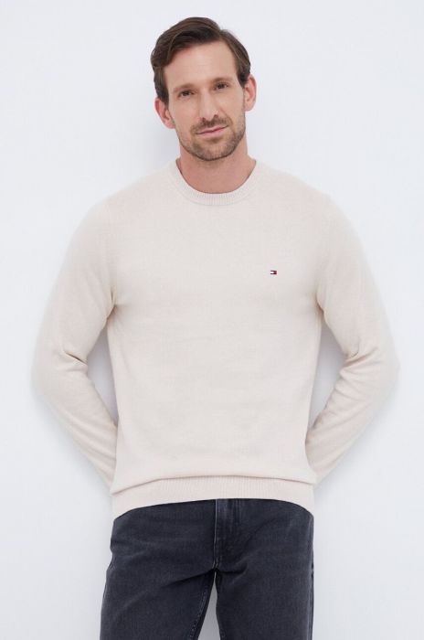 Светр з домішкою кашеміру Tommy Hilfiger колір бежевий легкий (3524540)