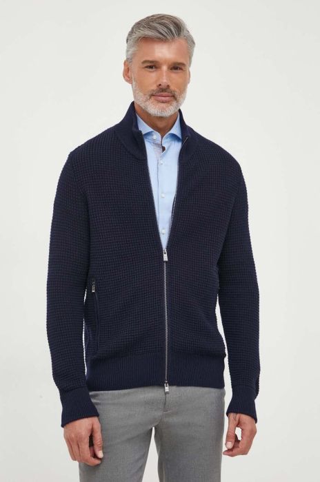 Кардиган з домішкою вовни BOSS колір синій (3493626)