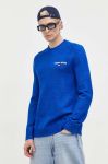 Светр Tommy Jeans чоловічий колір блакитний