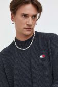 Бавовняний светр Tommy Jeans колір чорний (3416741)