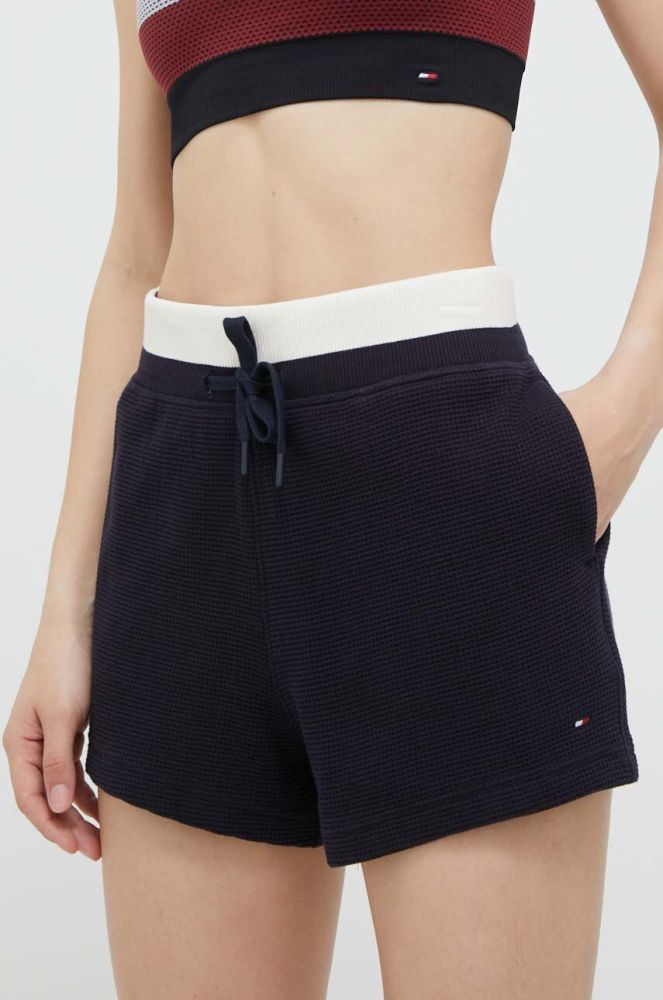 Шорти Tommy Hilfiger жіночі колір синій візерунок висока посадка