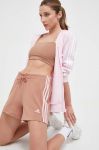 Шорти adidas жіночі колір помаранчевий з аплікацією середня посадка