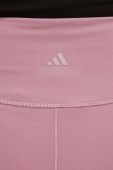 Шорти для йоги adidas Performance Studio колір рожевий однотонні висока посадка