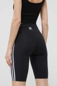 Шорти adidas Originals жіночі колір чорний з аплікацією висока посадка IB7414-BLACK