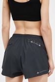 Шорти для бігу adidas by Stella McCartney TruePace колір чорний з принтом висока посадка
