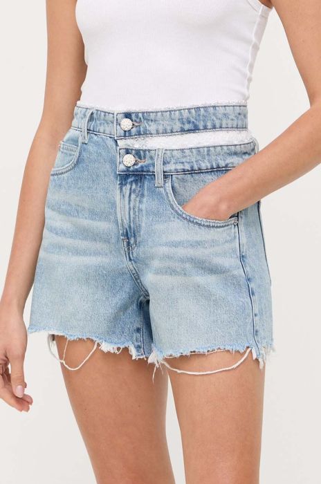 Джинсові шорти Miss Sixty жіночі однотонні висока посадка колір блакитний (3328610)