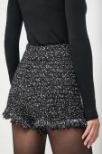Шорти з домішкою шерсті Twinset колір чорний візерунок висока посадка