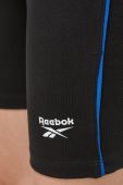 Шорти Reebok жіночі колір чорний з принтом висока посадка