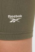 Шорти Reebok жіночі колір зелений з принтом середня посадка