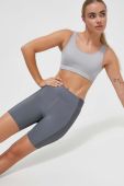 Шорти для йоги Reebok колір сірий однотонні висока посадка