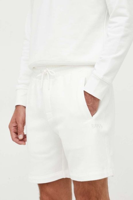 Бавовняні шорти лаунж BOSS колір бежевий