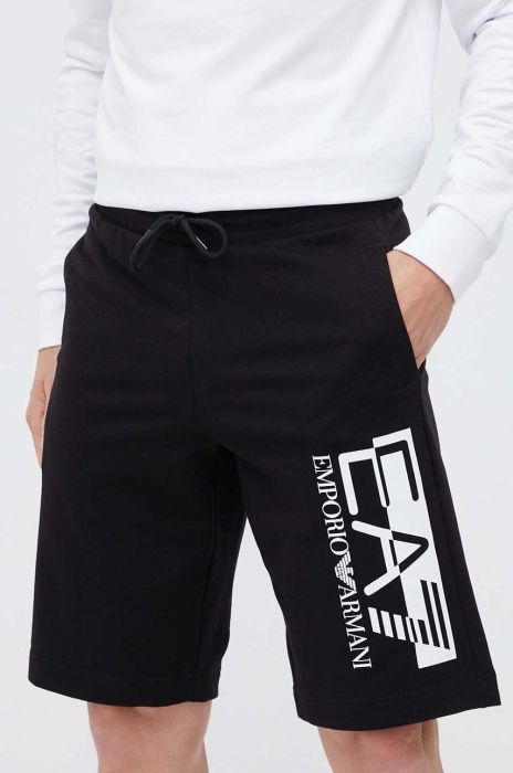 Бавовняні шорти EA7 Emporio Armani колір чорний (3306197)