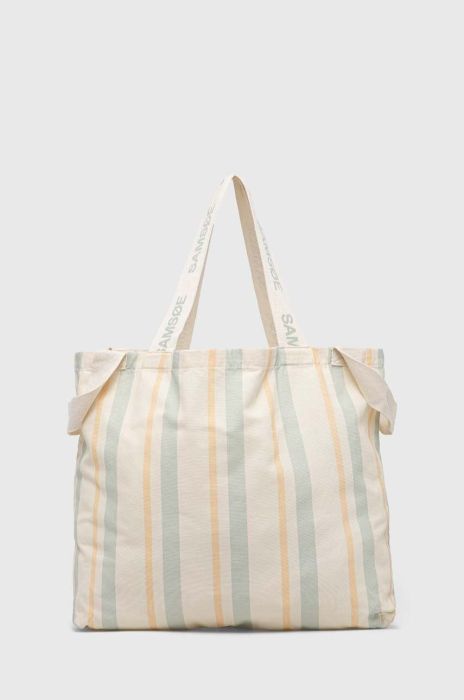 Бавовняна сумка Samsoe Samsoe колір бежевий