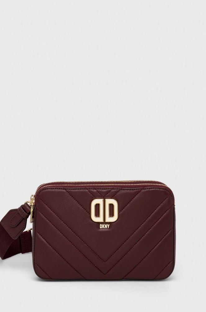 Шкіряна сумочка Dkny колір бордовий (3281957)