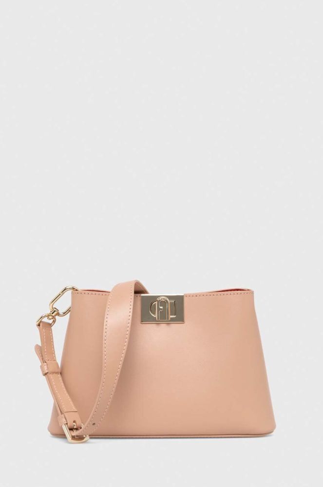 Шкіряна сумочка Furla Fleur колір рожевий