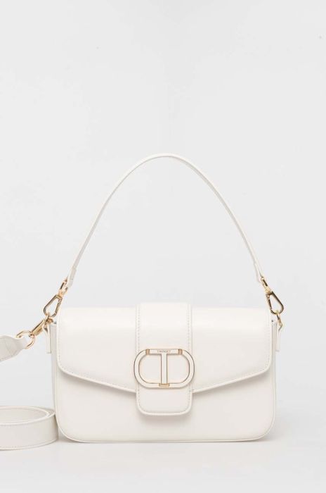 Шкіряна сумочка Twinset колір білий
