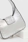 Шкіряна сумочка Moschino Jeans колір срібний