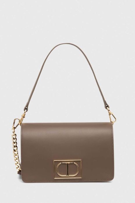 Шкіряна сумочка Twinset колір сірий (3583209)