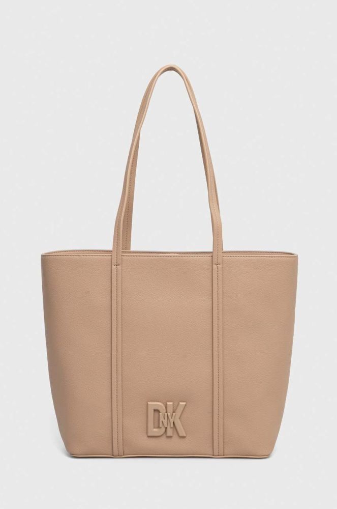 Шкіряна сумочка Dkny колір бежевий (3534809)