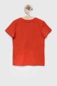 Дитяча бавовняна футболка Guess колір червоний з принтом (3328712)