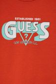 Дитяча бавовняна футболка Guess колір червоний з принтом (3328712)