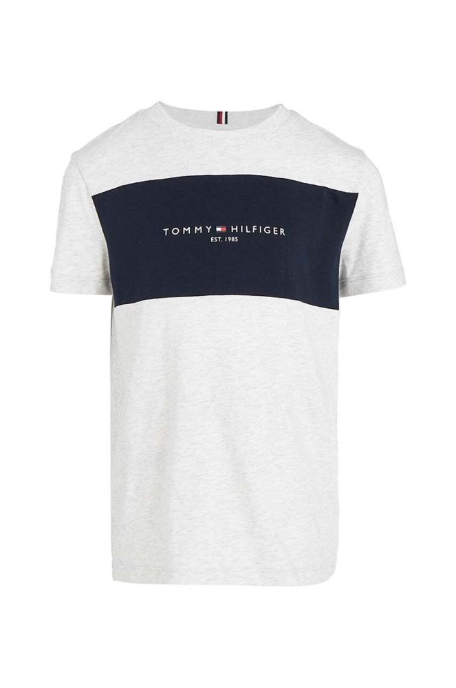 Дитяча бавовняна футболка Tommy Hilfiger колір сірий візерунок (3325622)