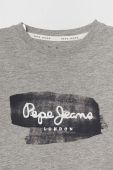 Дитяча бавовняна футболка Pepe Jeans колір сірий з принтом (3487022)