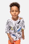 Дитяча бавовняна футболка Coccodrillo колір білий візерунок (3619140)