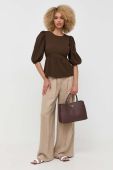 Блузка Notes du Nord Carrie жіноча колір коричневий однотонна