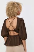 Блузка Notes du Nord Carrie жіноча колір коричневий однотонна