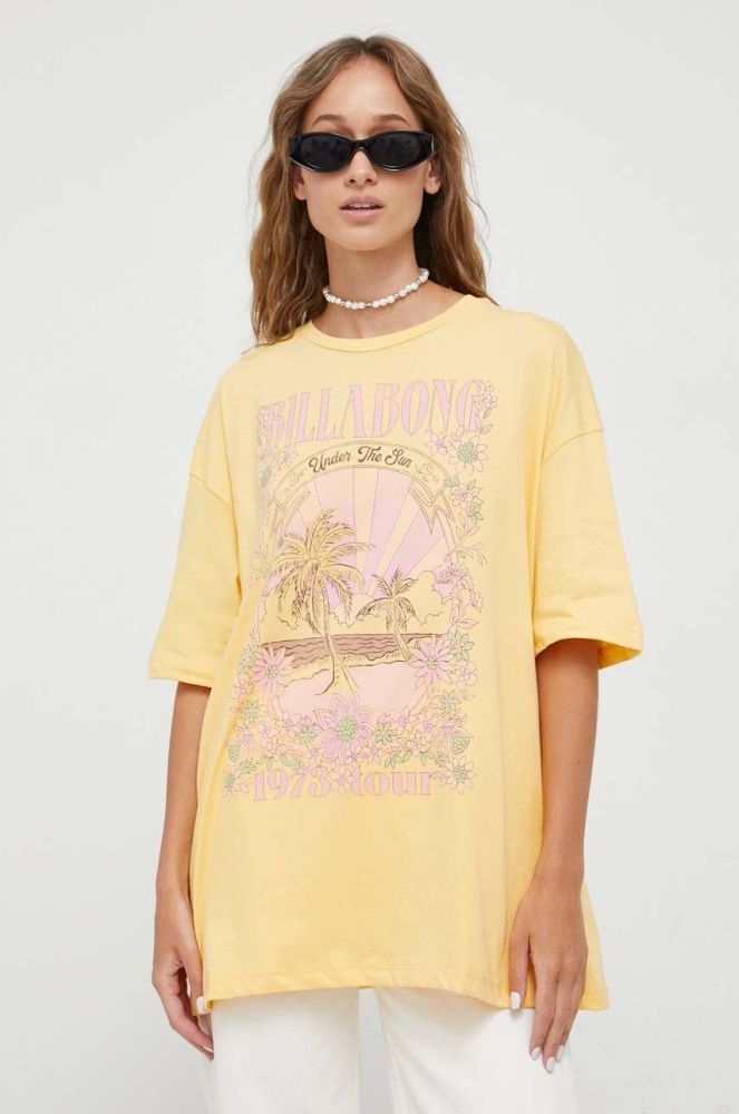 Бавовняна футболка Billabong колір жовтий