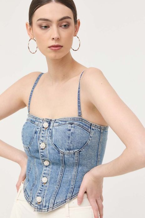 Джинсова блузка Miss Sixty колір блакитний