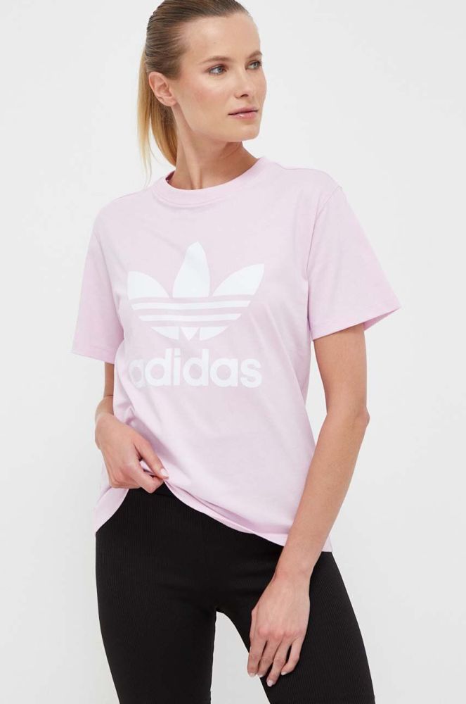 Бавовняна футболка adidas Originals колір рожевий (3352036)
