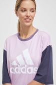 Бавовняна футболка adidas жіночий колір рожевий (3610889)